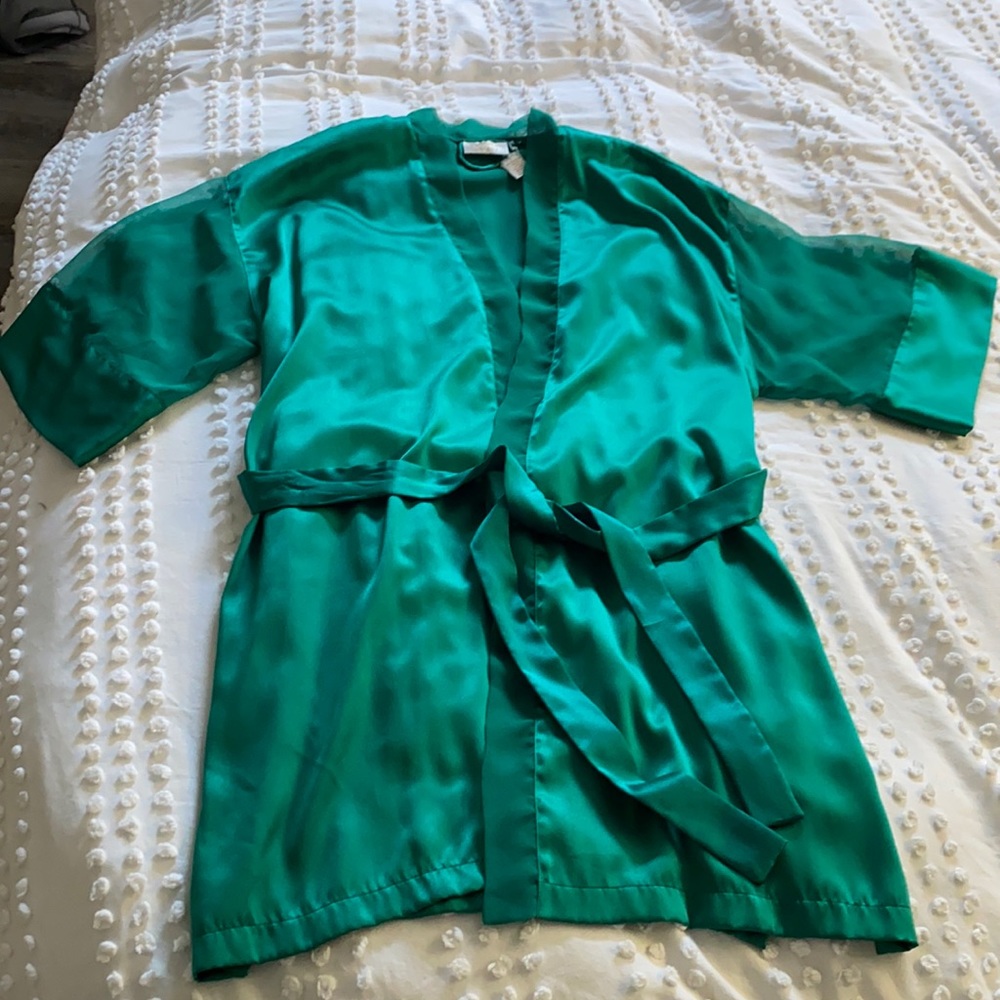 Victoria’s Secret Emerald Robe with Sheer Detail
